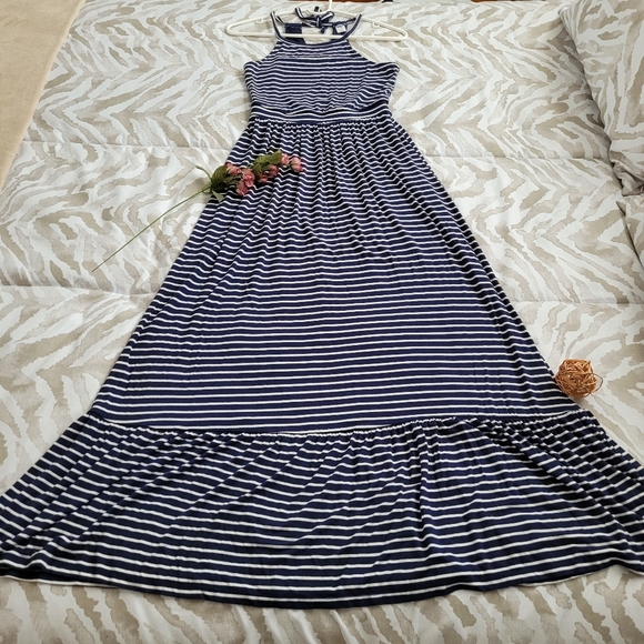 Xs - Old Navy - Maxi striped dress Navy blue white - Picture 12 of 14